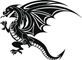 Angry black dragon