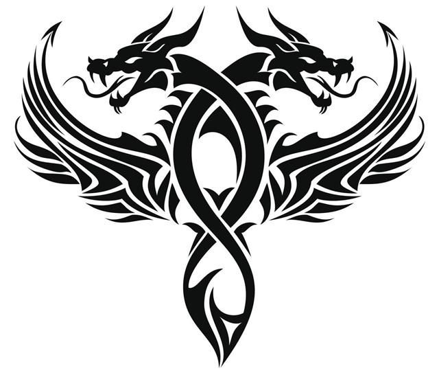 Tribal dragon tattoo