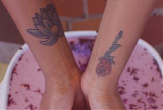 Flower tattoos on wrist