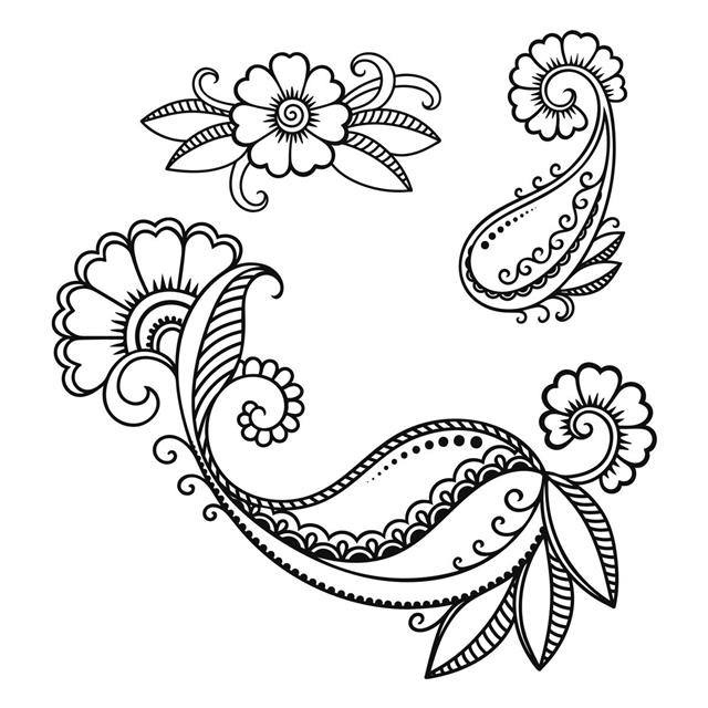 Henna tattoo flower template