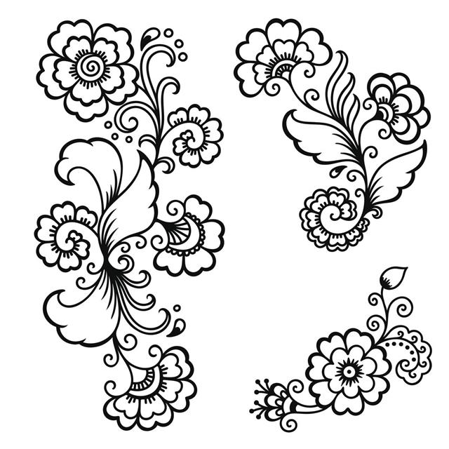 Tattoo flower arts template