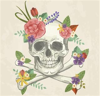 Decorative skull with flowers