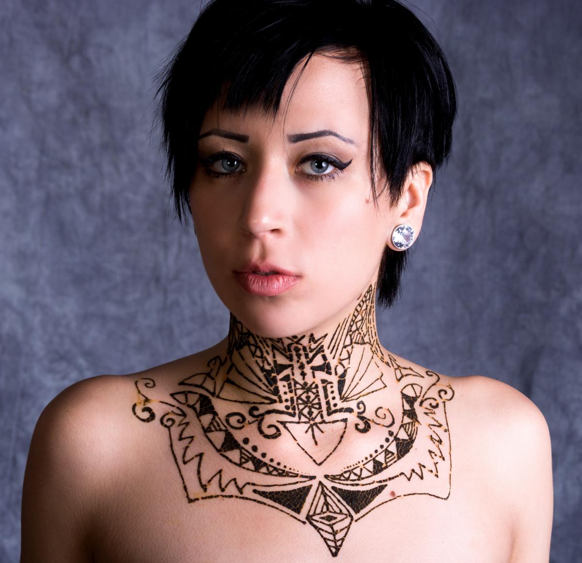 Neck Tattoos For Women Front