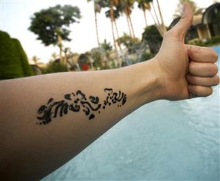 Henna tattoo on forearm