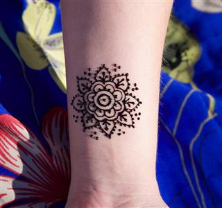 Henna tattoo design on hand