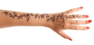Henna vine tattoo on hand