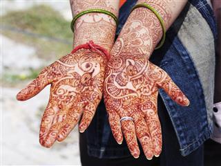 Complex henna tattoos design