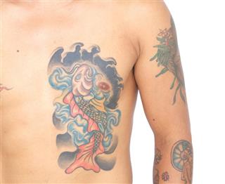 Koi fish tattoo man