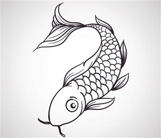 Koi fish vector tattoo