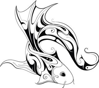 Koi fish tattoo drawing
