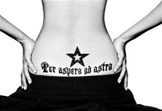 Latin Phrase Back Tattoo