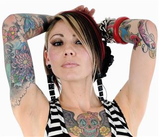 Beautiful woman with tattoo