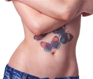 Sexy woman with butterfly
