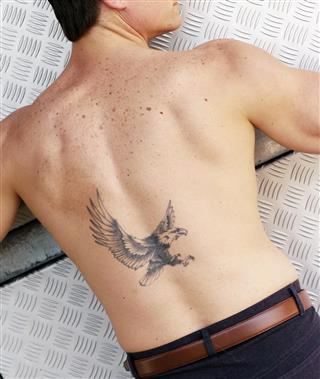 Eagle tattoo on back