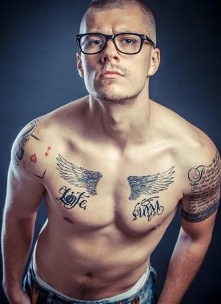 Tattooed young man