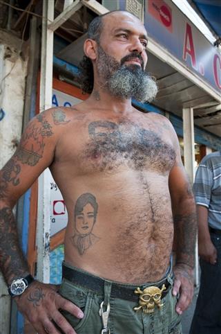 Lebanese man with tattoos