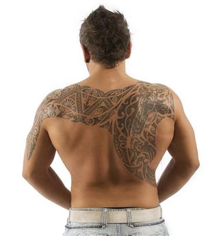 Male with polynesian tattoos