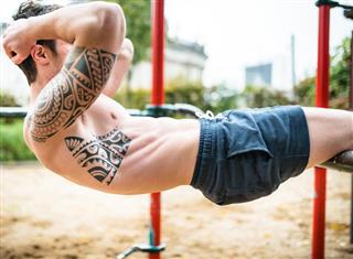 Fitness man with tattoos