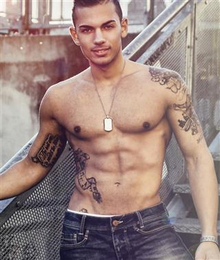 Handsome fit man with tattoos