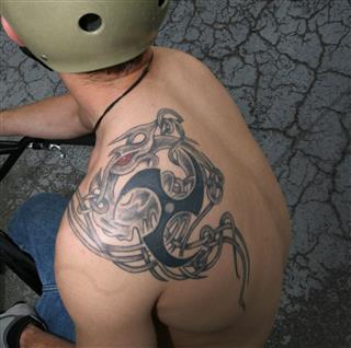 Bmx Biker Back Tattoo