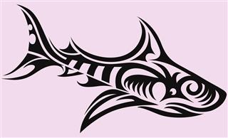 Tribal Shark Design Tattoo