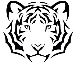 Tiger face tribal tattoo