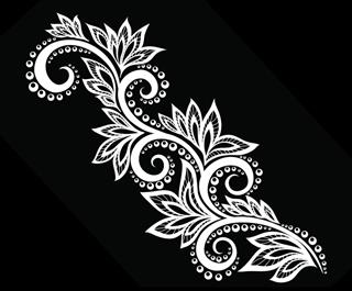 Black and white vine design
