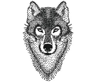 Dotted wolf tattoo design
