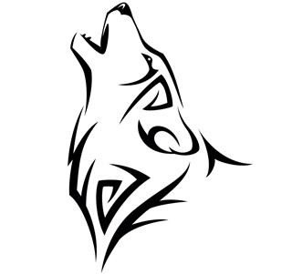 Tribal wolf tattoo