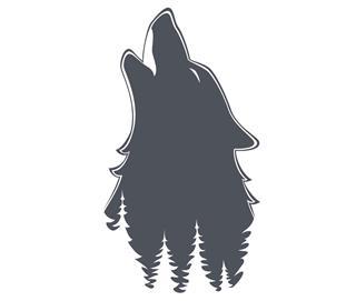 Wolf howling tattoo design