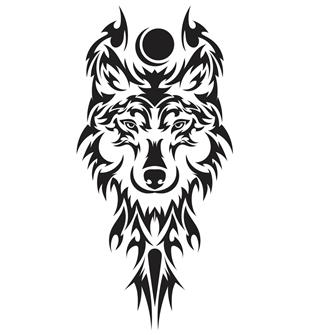 Beautiful wolf head design