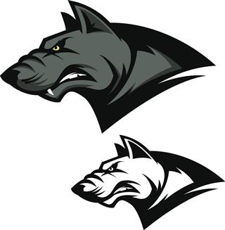 Angry wolf head design