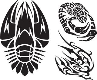 Cancer tribal zodiac tattoo