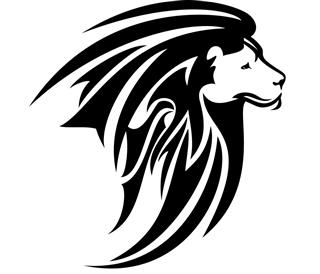 Lion head tribal design