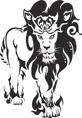 Leo zodiac tattoo design
