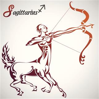 Colored Sagittarius Zodiac