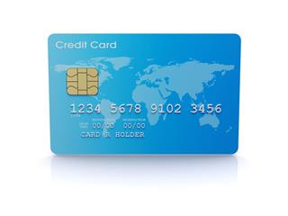 Blue Credit Card With World Map