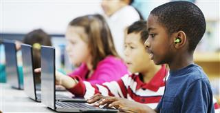Children Operating Computer
