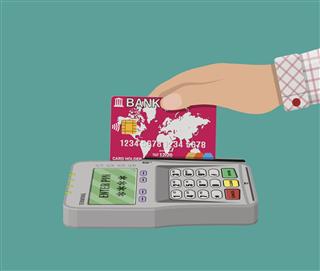 Pos Terminal And Bank Card