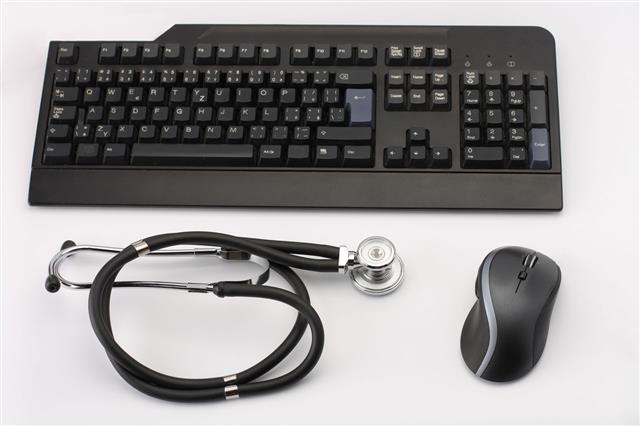 Black Stethoscope And Keyboard