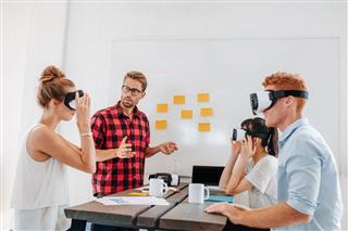 Business Team Testing Virtual Reality