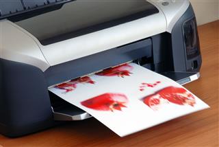 Printer Printing Image On Paper