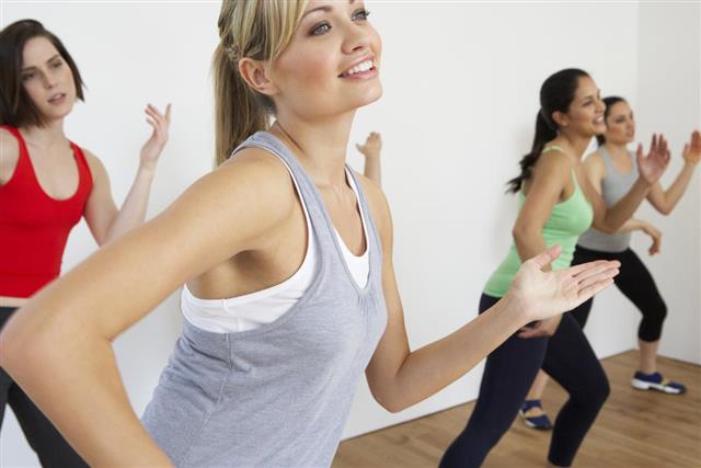 Women Exercising In Dance Studio