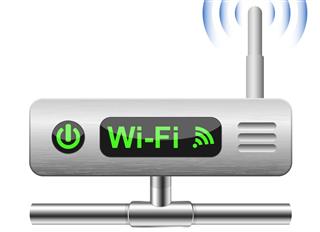 Wireless Router Icon with a LAN connection