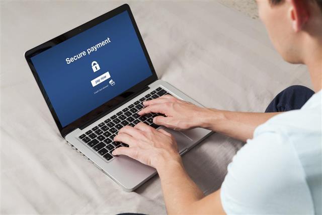 Secure payment notification in a laptop.