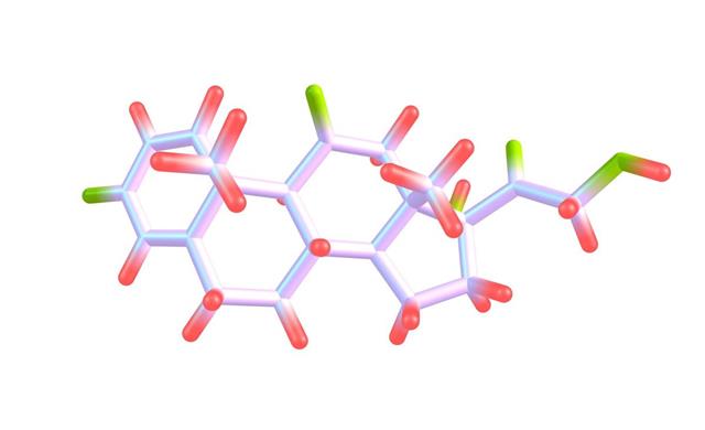 Prednisone molecule isolated on white
