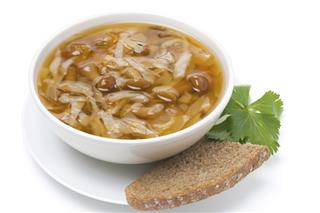 Russian cabbage soup with mushrooms