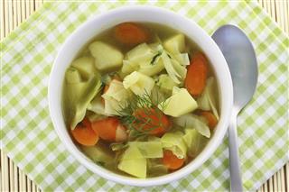 Bowl of cabbage soup