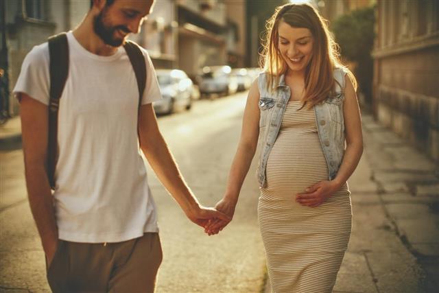 Pregnancy walk around the city