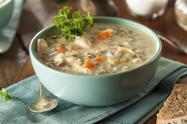 Homemade Wild Rice and Chicken Soup